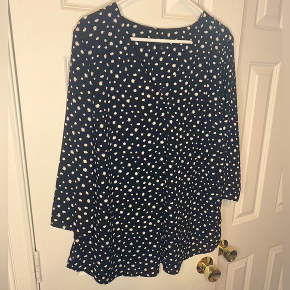 Talbots Tops - Talbots Black with White Dandelion Print Blouse size 1X